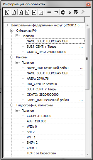 Информация об объектах
