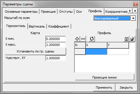 Параметры профиля