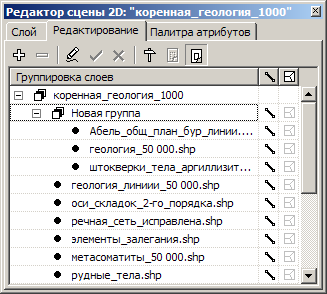 Группа слоев для редактирования
